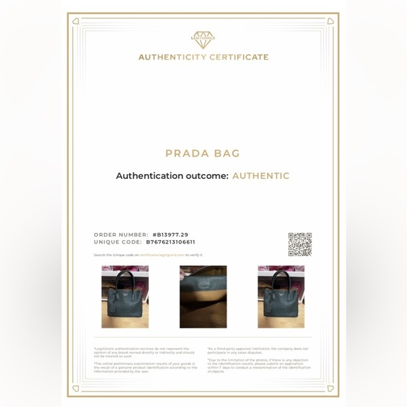 PRADA AUTHENTIC LEATHER VITELLO DAINO TOTE PURSE Dark Green DOUBLE HANDLE - Picture 2 of 16